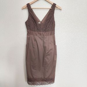 Moulinette Soeurs Brown Lace Eyelet Cocktail Dress Size 0